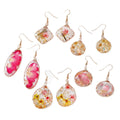 Wire Wrapped Mixed Shape Dried Flower Earrings 5 Styles view 5
