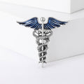 Caduceus Medical Staff Brooch Winged Snake Pin Four Colors view 3