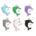 Colorful Dolphin Enamel Alloy Charm Pendants for Jewelry Making view 2