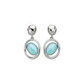 Oval Acrylic Drop Silver Tone Stud Earrings In Two Colors view 5