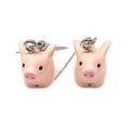 Miniature Resin Pig Cat Frog and Animal Hook Earrings in Twelve Designs view 6