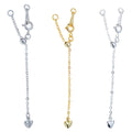 Adjustable Heart Tip Extension Chains in Three Metal Finishes view 5