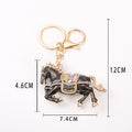 Enamel Rhinestone Horse Keychain Gold Clasp Wine Blue Black view 5