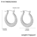 Sculpted Geometric Hoop Earrings in Gold and Silver Tone view 6