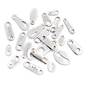 Small Smooth Oval Jewelry End Tags in a Silver Tone, 11 × 5 mm view 3