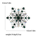 Crystal Snowflake Brooch in Four Color Finishes Decorative Lapel Accessory view 8