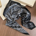 Brown Blue Paisley Polka Dot And Leopard Print Scarves view 11