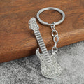 Rhinestone Electric Guitar Metal Keychain in Six Colors view 7