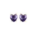 Yellow Heart Crystal Look Gold Tone Small Stud Earrings view 5