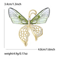 Translucent Wing Butterfly Brooch in Purple or Green view 5