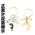 Pink Tortoiseshell and Black Cat Enamel Paw Print Charm Keychain view 4