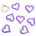 Open Enamel Heart Charms in Gold and Silver Tones, Six Colors view 7