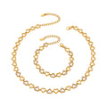 Crystal Heart Necklace and Bracelet in Three Metal Finishes view 5