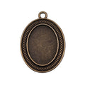Dotted Border Oval Pendant Settings for Jewelry Making view 3