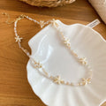 Blue and White Beaded Starfish and Shell Charm Necklace view 7