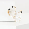 Enamel Stethoscope Brooch in Black White or Blue for Jackets and Scarves view 2