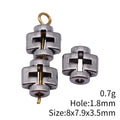 Open Cross Metal Spacer Beads in Gold and Silver Finishes view 5