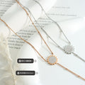 Starburst Zircon Disc Y Lariat Necklace With Bar Drop view 2