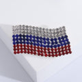 Tricolor Crystal Flag Brooch With Polished Metal And Sculpted Decorative Details view 7