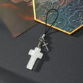 Glitter Resin Cross Phone Charms with Metal Cross 6 Colors view 2