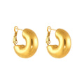 Thick Hollow C Hoop Earrings in Gold and Silver Tone view 5