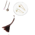 Pink and Aqua Shell Crystal Look Two Piece Hairpin Sets view 5