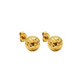 Hammered Texture Round Ball Stud Earrings Gold Or Steel view 5