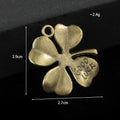 Four Leaf Clover Good Luck Charm Pendant Three Metal Tones view 2