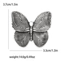 Textured Butterfly Brooch Silver or Gold Tone Clear Stone Pin view 6