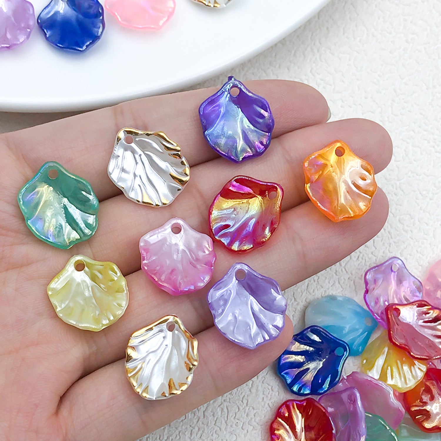 Acrylic Colorful Cabbage Leaf Petal Charm Pendant for Hair Accessories DIY Jewelry