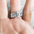 Antique Silver Floral Dual Band Wide Ring Sizes Alloy view 4