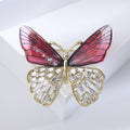 Gradient Wing Butterfly Brooch In Three Colors With Polished Metal Detail view 6