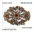 Oval Filigree Floral Crystal Brooch in Four Finishes view 8