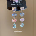 Silver Crystal Teardrop Necklace Multicolor Drop Earrings 3 Styles view 4