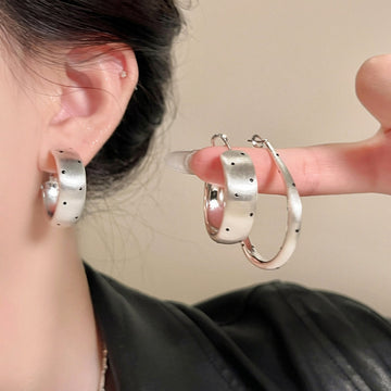 Silver C Hoop Earrings in Two Sculpted Designs for Everyday Styling