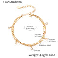 Stainless Steel Star Ocean Dual Chain Bracelets Anklets Gold Steel view 9
