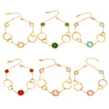 Gold Circle Link Bracelet With Faceted Czech Glass Stones view 5
