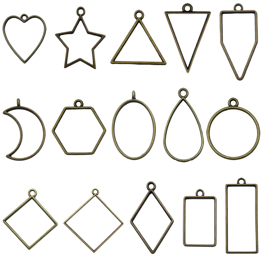 Zinc Alloy Heart Hollow Charm Pendants for DIY Bracelet Necklace Jewelry Making