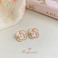 Pink Enamel Tulip Flower Stud Earrings Assorted Mix view 11