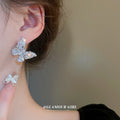 Pale Purple Crystal Butterfly Stud Earrings Fashion Jewelry view 3