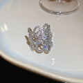 Silver Crystal Starfish and Openwork Butterfly Rings view 7