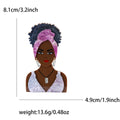 Acrylic Woman Portrait Brooch In Two Headwrap Colors view 7