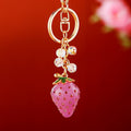 Jelly Strawberry Keychains in Pink Red Blue Violet Green and Assorted Colors view 2