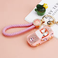 Jeweled Convertible Car Keychains in Four Colors with Braided Loops view 2