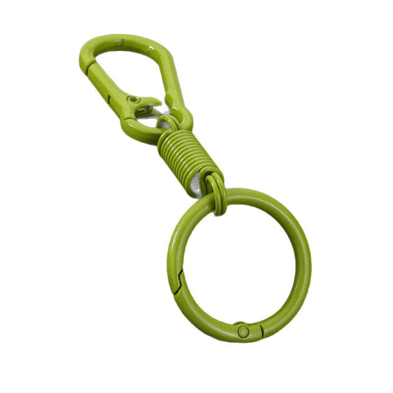 Minimalist Zinc Alloy Carabiner Ring Keychain with Rebound Finger Loop
