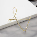 Crossed Wire Open Cuff Bangle Bracelet Gold Silver view 3