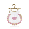 Scalloped Apron Brooch Pin in White or Purple Enamel view 5