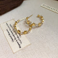 Crystal Star Open C Hoop Stud Earrings Statement Pair view 6