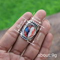 Antique Silver Floral Beaded Oval Cabochon Finger Ring view 4