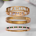 Clasp Bangle Family Letter Zircon Or Color Block Styles view 2
